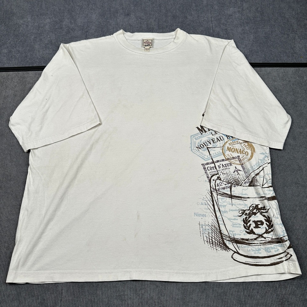 Phat Farm Mens 2X Graphic Tee Cream Marseille Monaco Travel Streetwear Shirt